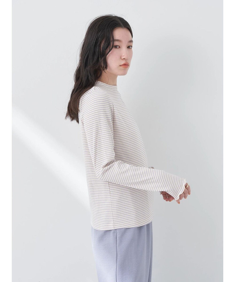 earth music&ecology マイクロボーダーリブプルオーバー 