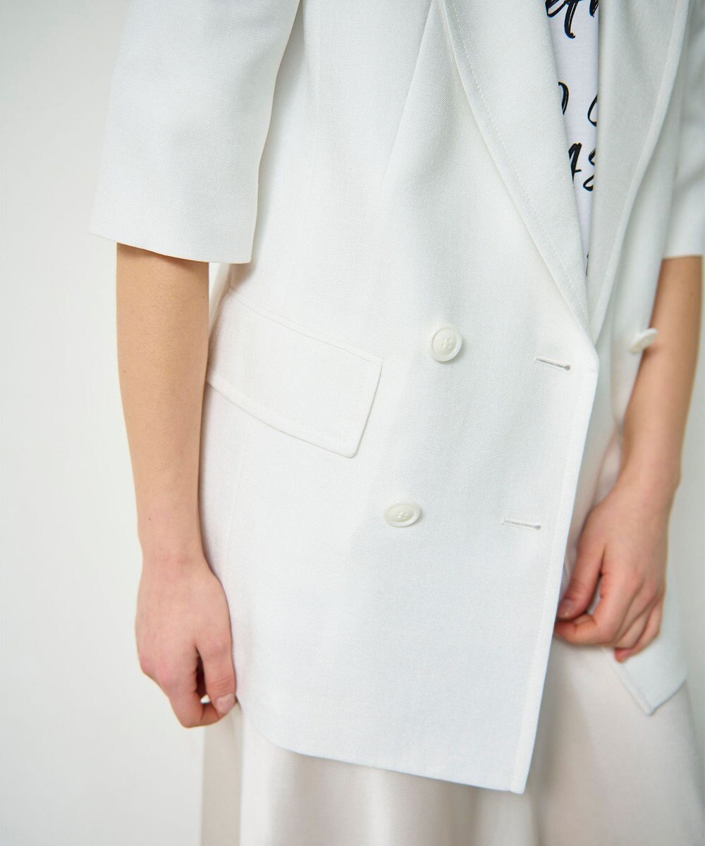 GRACE CONTINENTAL リネンタッチハーフスリーブジャケット 