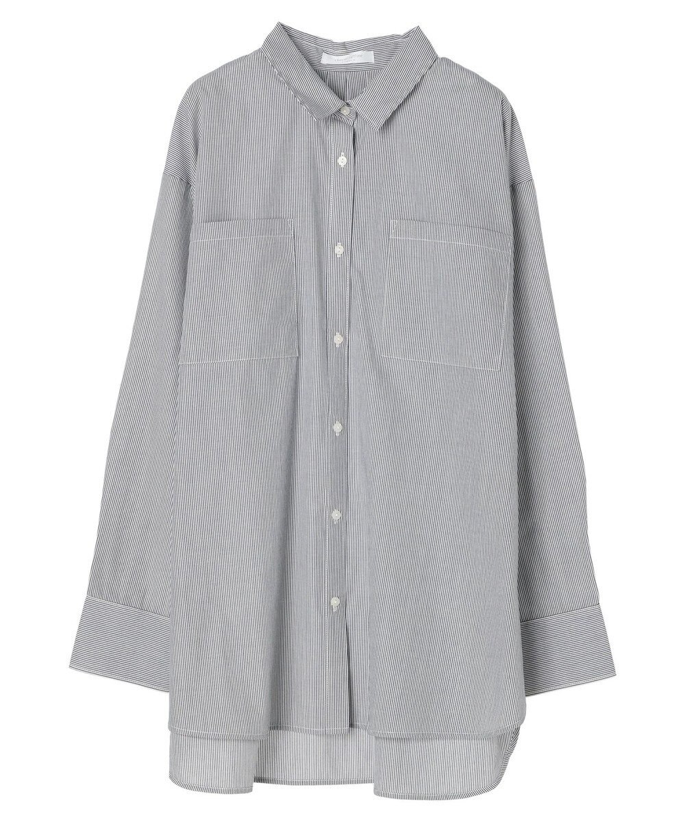 Green Parks 胸元ポケットイージーケアストライプシャツ 