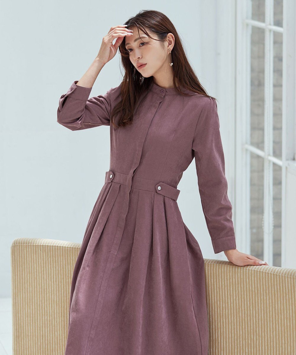 Tiaclasse 【新色追加・洗える】ピーチスキンバンドカラーワンピース 