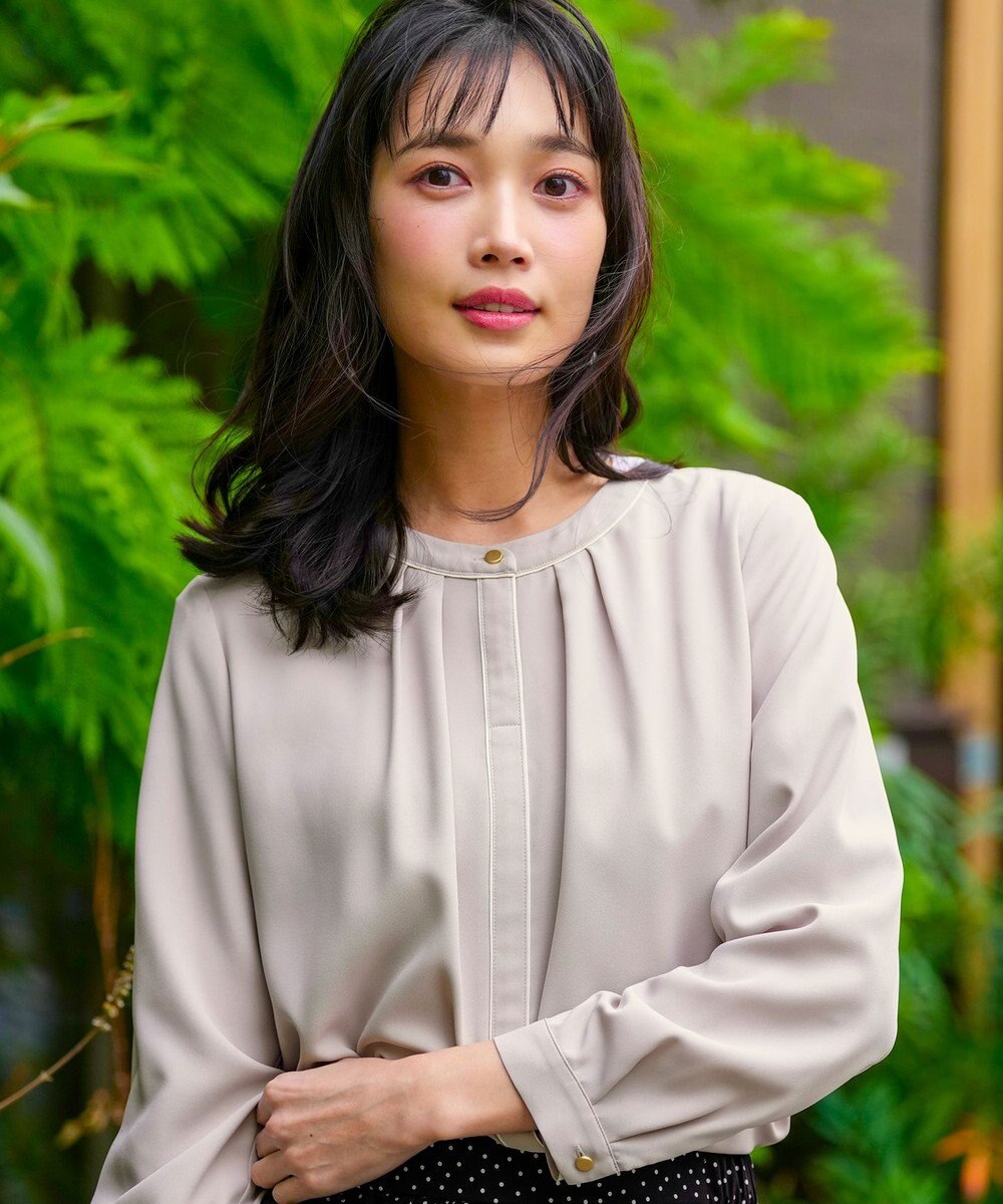 ANY SIS フロントタックバイカラー ブラウス 