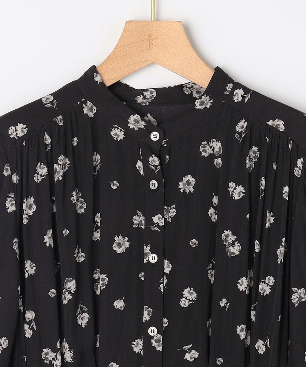 組曲 L ギャザーライトデシンボウタイ付き ワンピース 