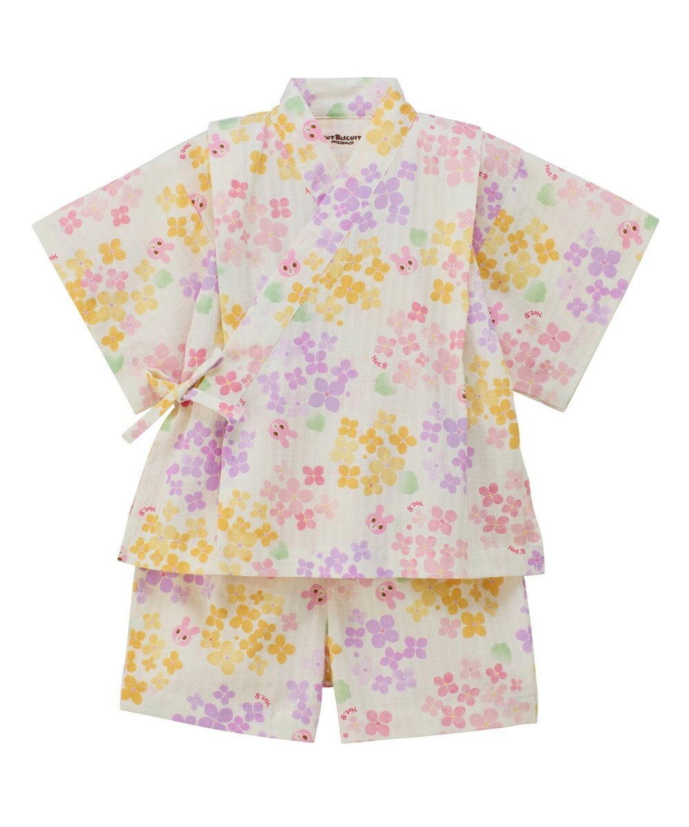 MIKI HOUSE HOT BISCUITS 【80-120cm】総柄 甚平スーツ 