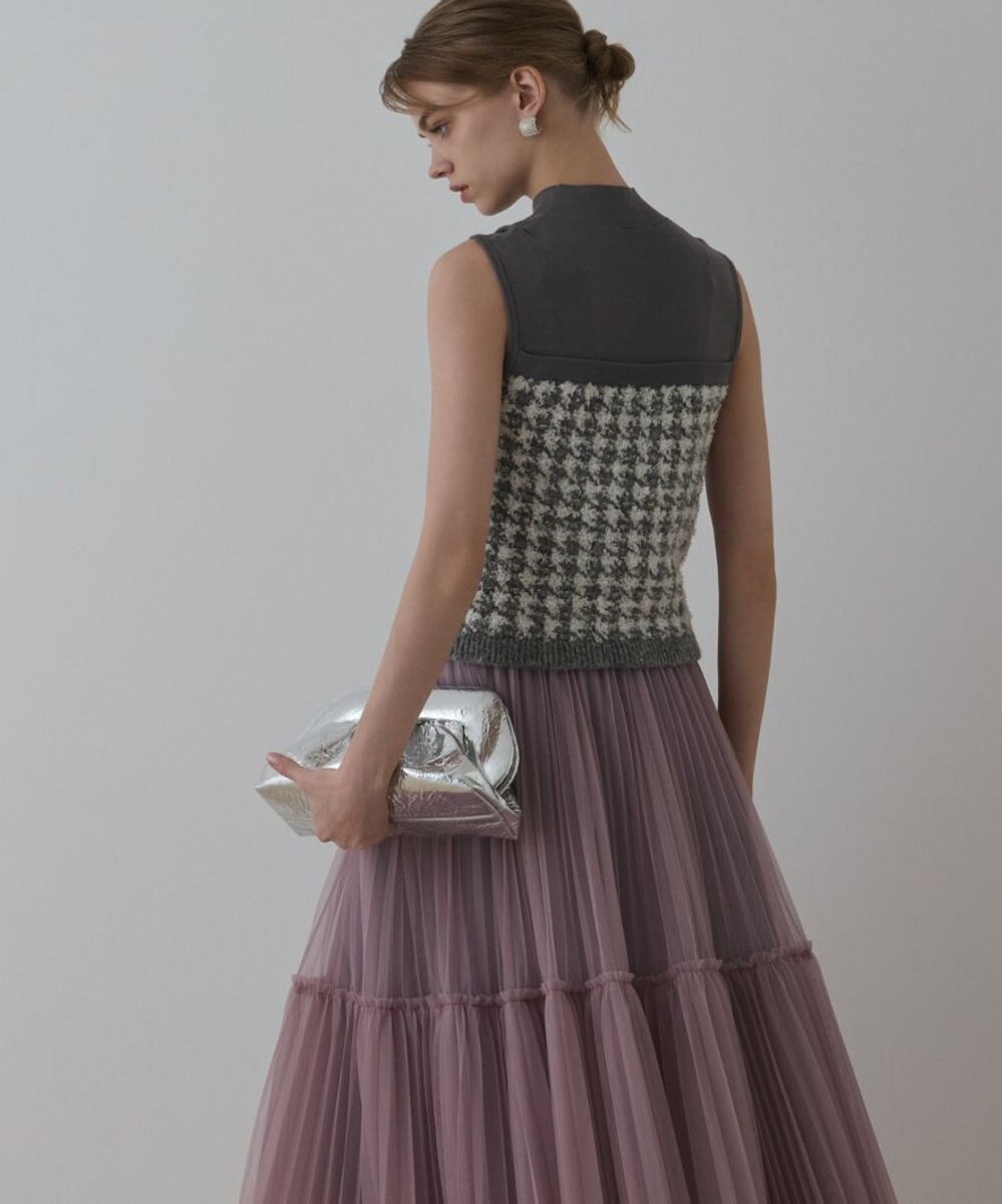 GRACE CONTINENTAL ツイードベアニットトップ 