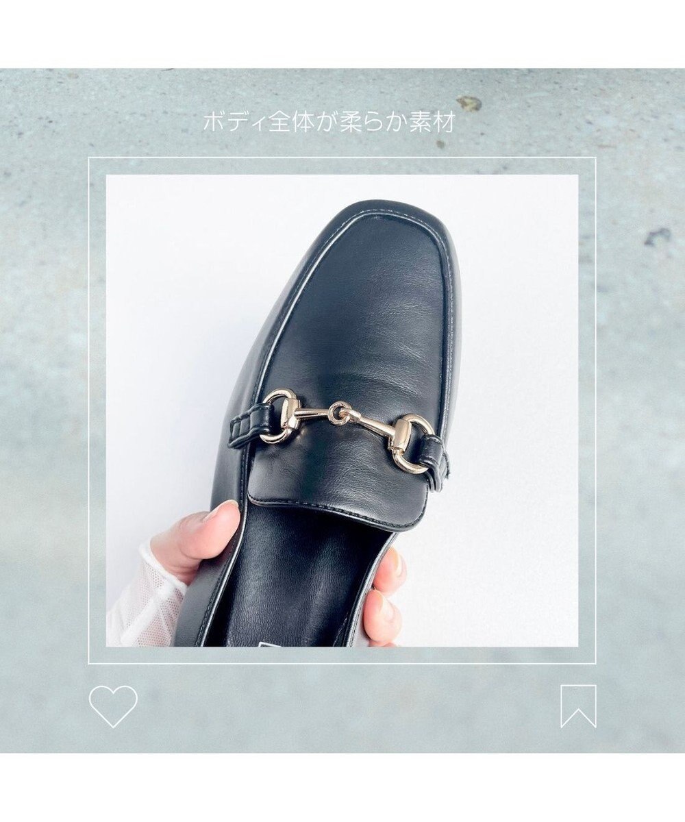 MODE ET JACOMO <noyau>スクエアトゥビット付きヒールローファー 