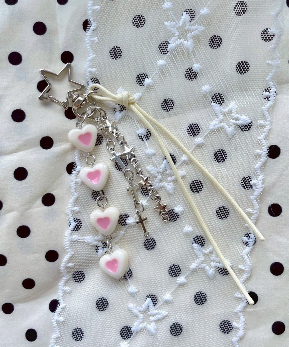 WEGO 4連カラーハートキーホルダー 