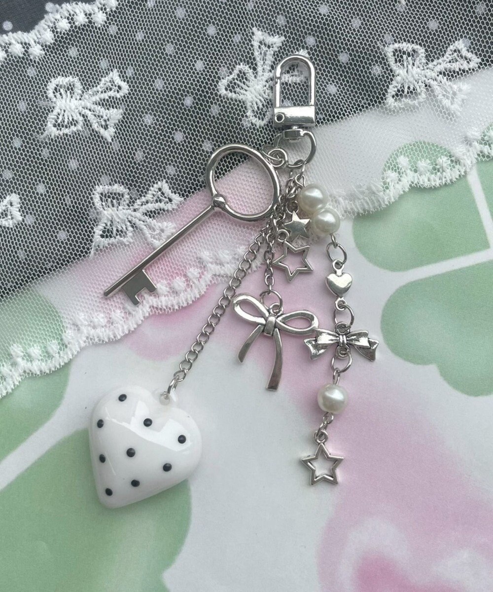 WEGO ドットハートキーホルダー 