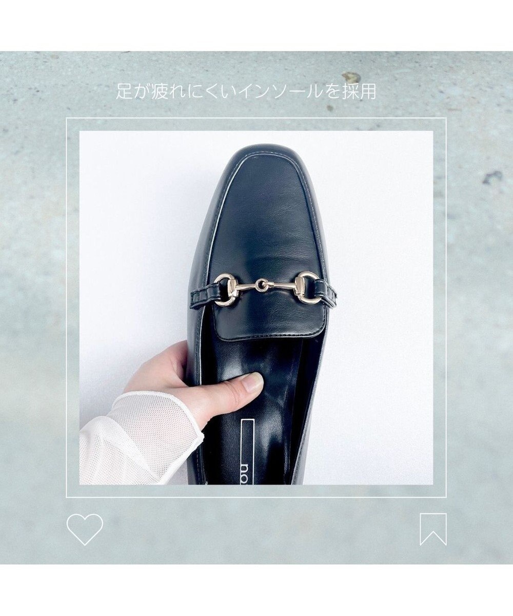 MODE ET JACOMO <noyau>スクエアトゥビット付きヒールローファー 