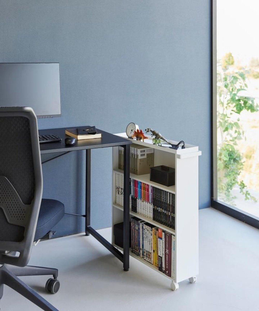 tower ハンドル付き隠せるコミックラック タワー ホワイト 