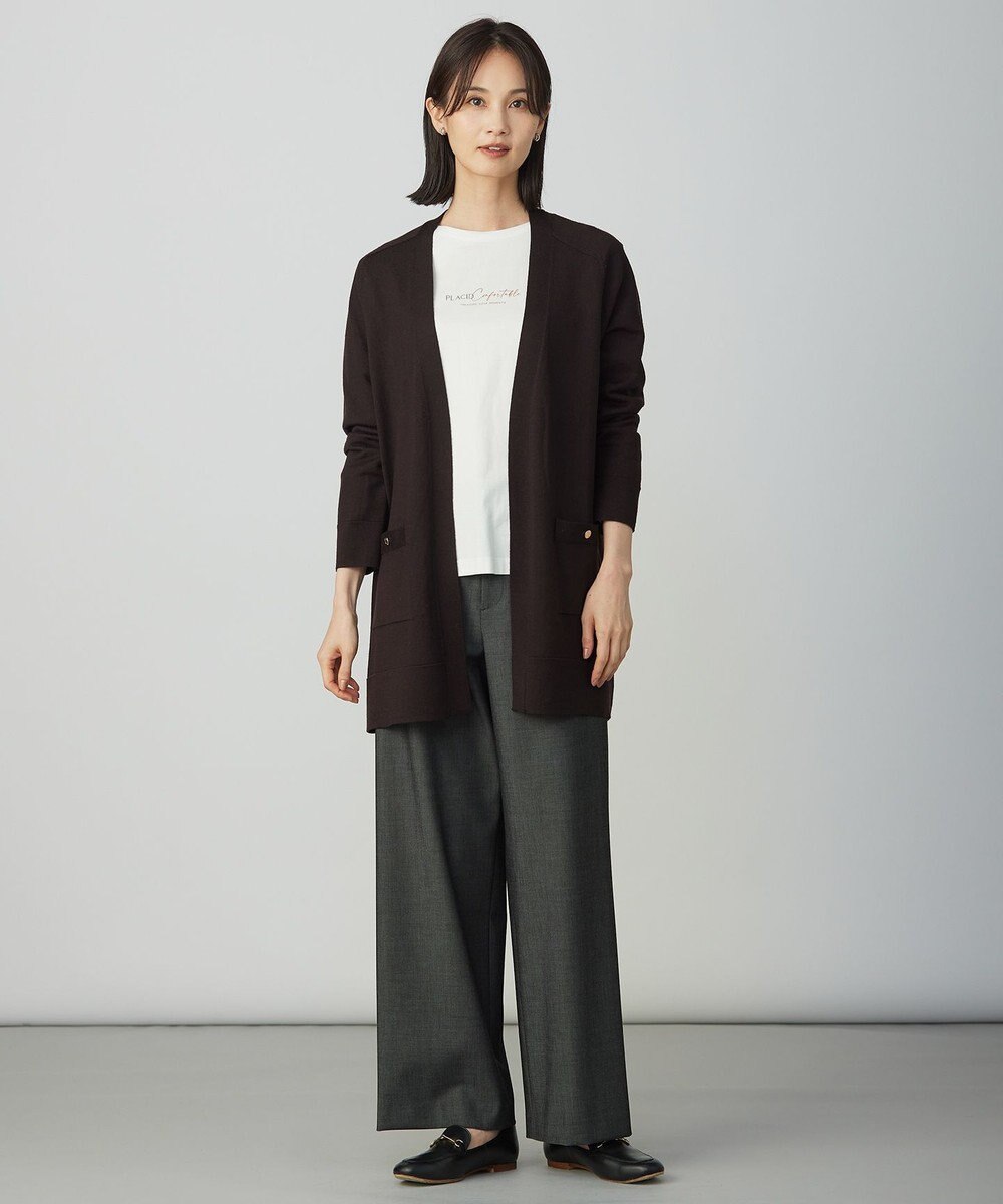 J.PRESS LADIES L KNIT BASIC ロング カーディガン 