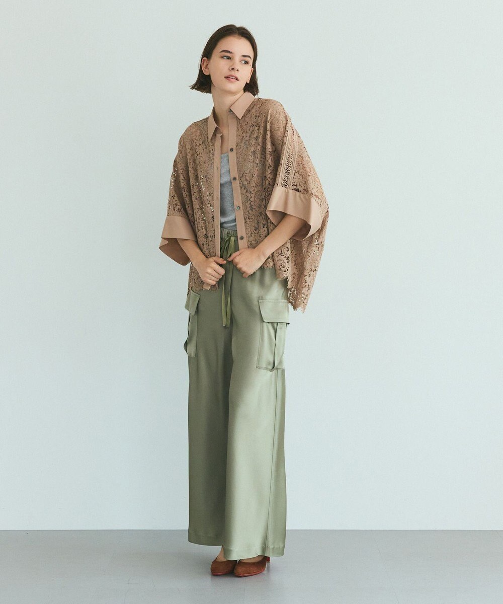 GRACE CONTINENTAL ダブルサテンイージーパンツ 