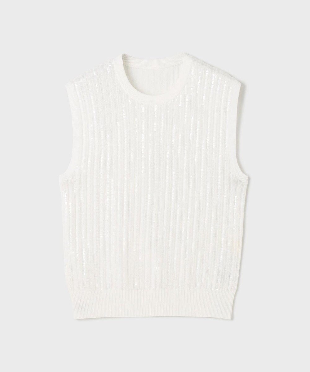 GRACE CONTINENTAL スパンコールニットノースリーブ 