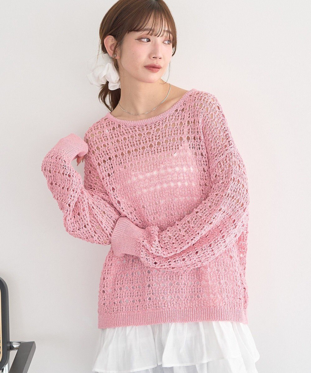 earth music&ecology メッシュニットプルオーバー 