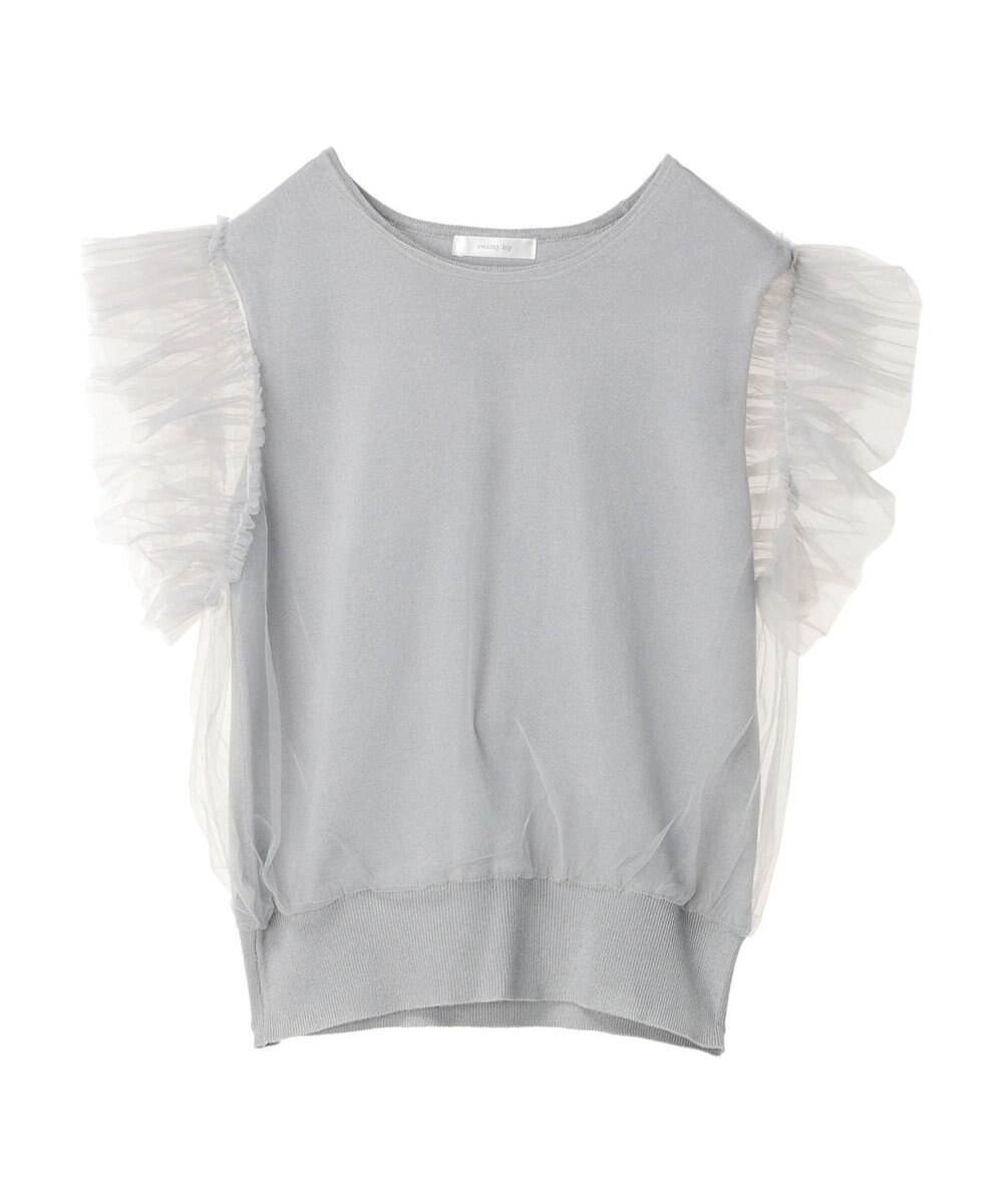 Green Parks ・swing by チュールレイヤーノースリーブニット 