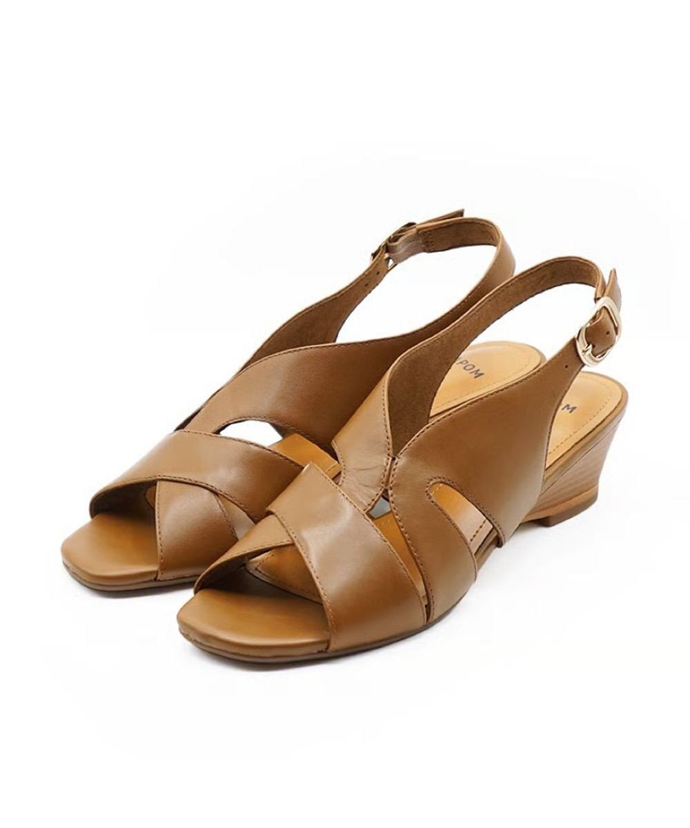 APOM モールドウエッジアシンメトリースリングバックサンダル45 