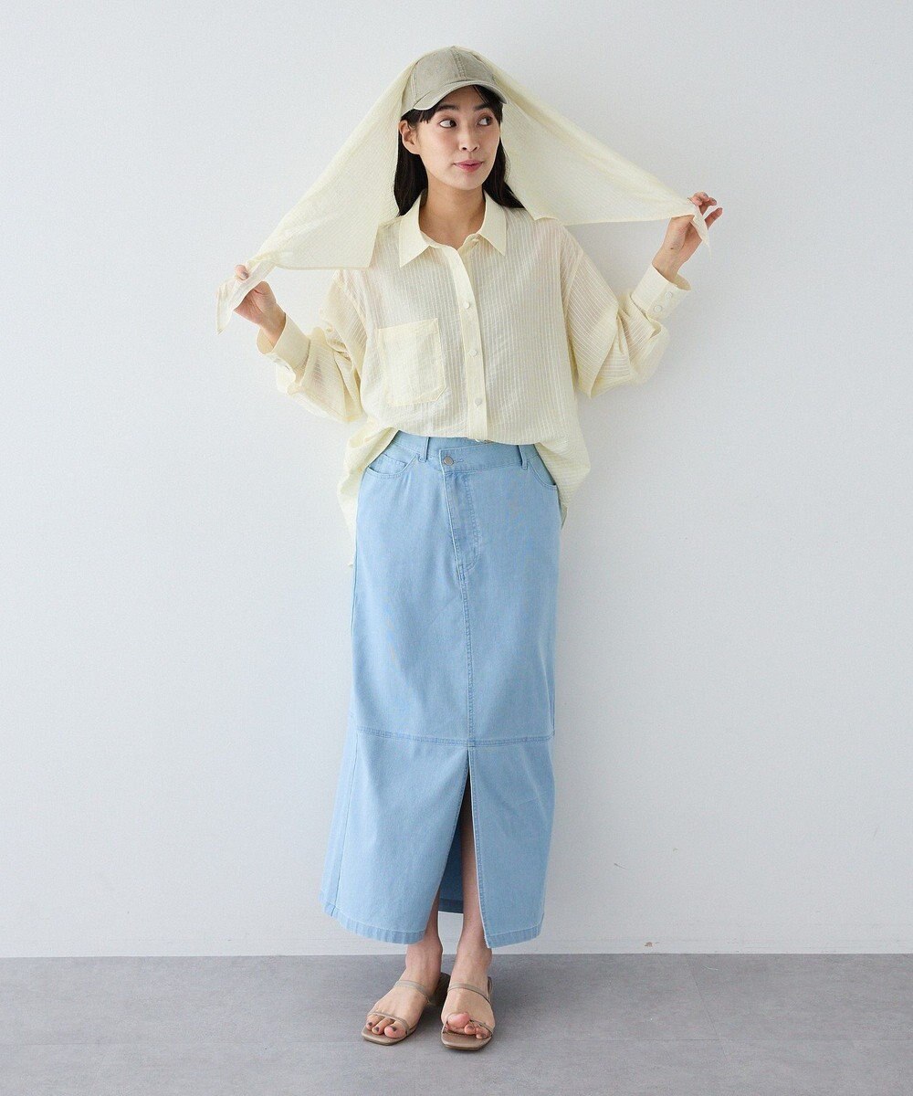 CRAFT STANDARD BOUTIQUE 【2点SET】スカーフ付きシアーストライプシャツ 