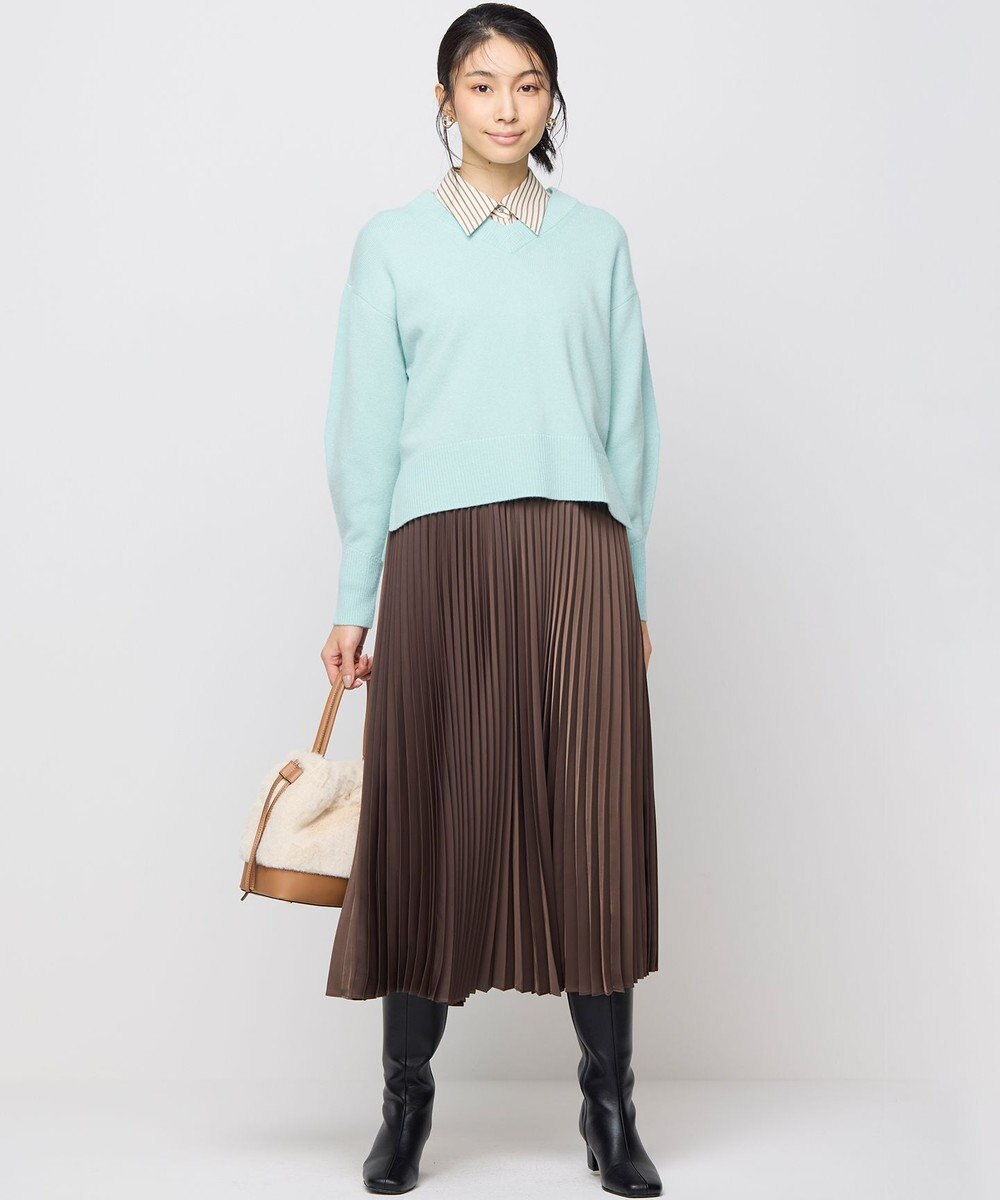 組曲 【ボウタイ付き】コンパクトシャーティング ストライプシャツ 