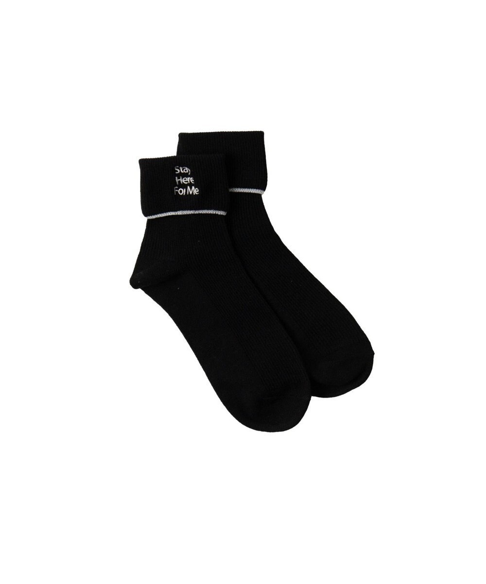 WEGO 折り返しロゴアンクルソックス 