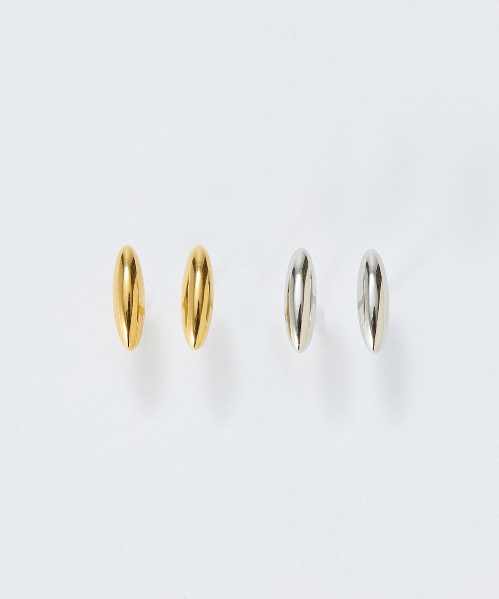 Phoebe 【金属アレルギー対応】メタルオーバルグレースピアス　ゴールド/サージカルステンレス 