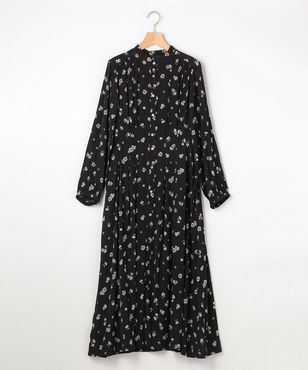 組曲 L ギャザーライトデシンボウタイ付き ワンピース 