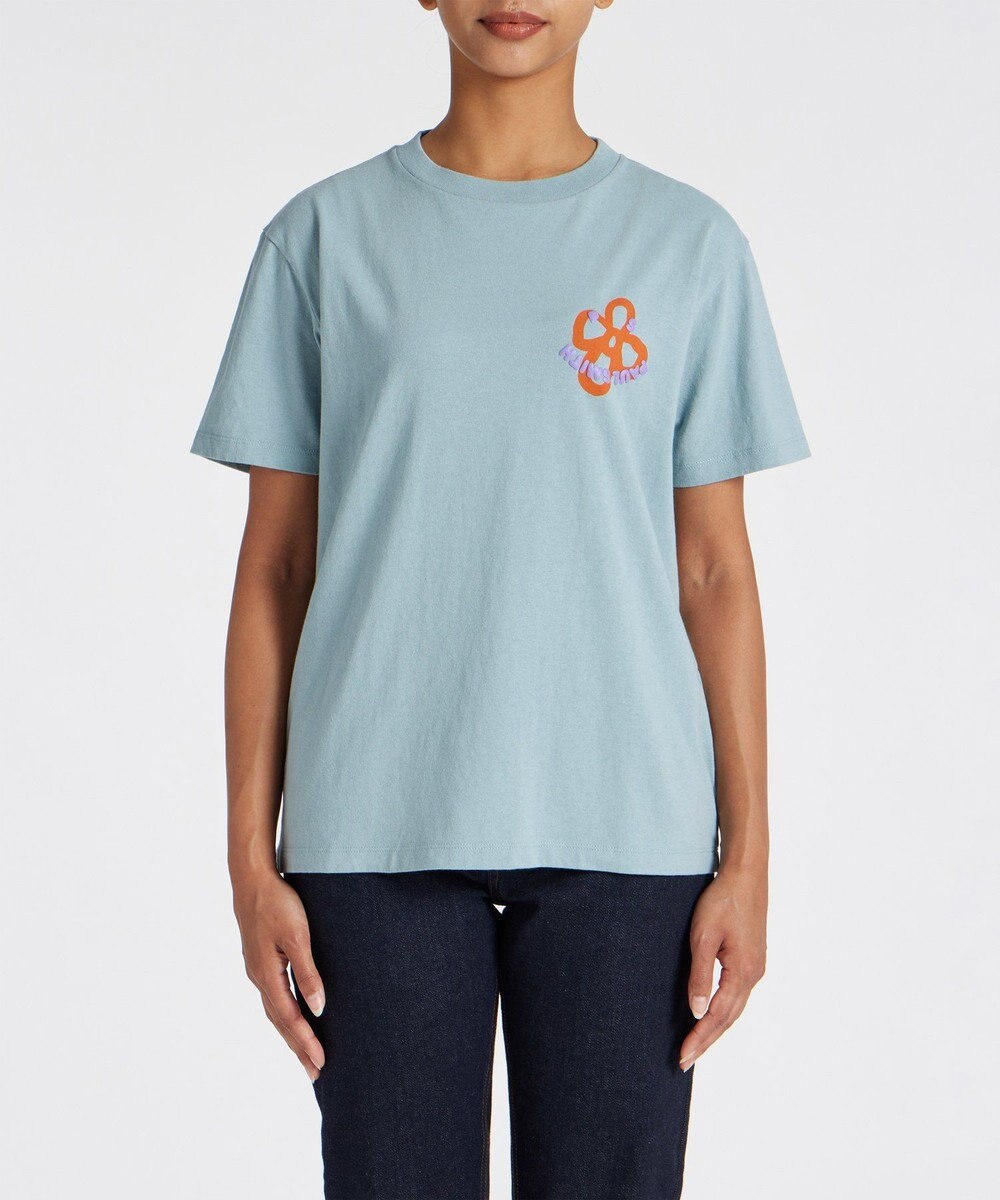 Paul Smith 【オンラインショップ限定】PS Happy Flower 半袖Tシャツ グレイッシュブルー