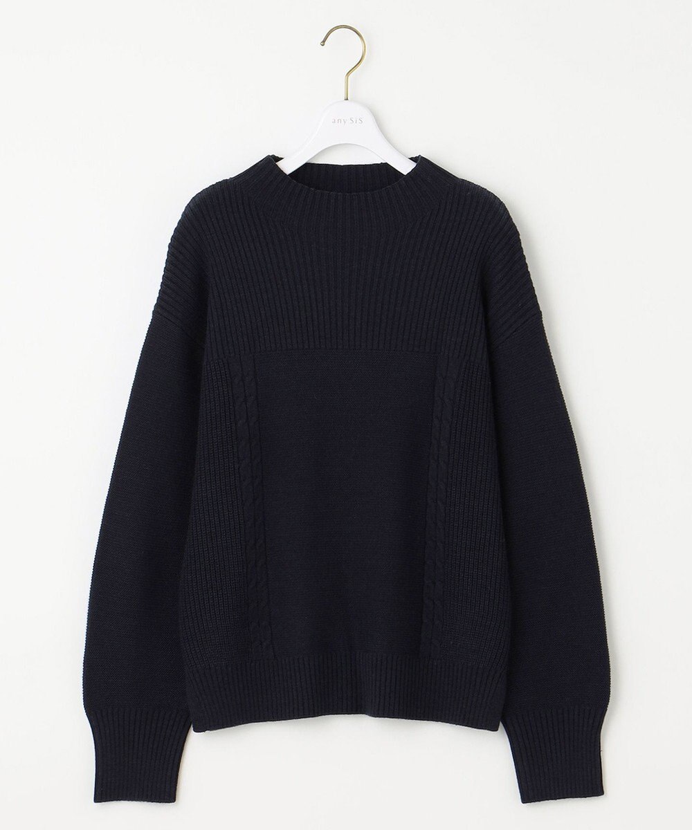 ANY SIS S 【洗える】スフレボトルネック ニット 