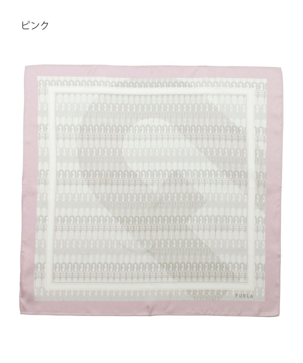 MOONBAT FURLA モノグラム柄シルク100%スカーフ 65×65cm 