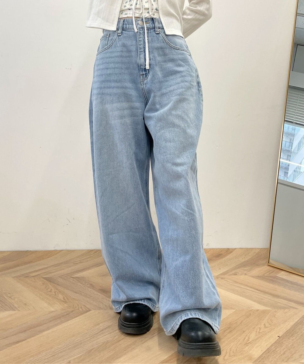 WEGO サマーデニムルーズワイドパンツ 