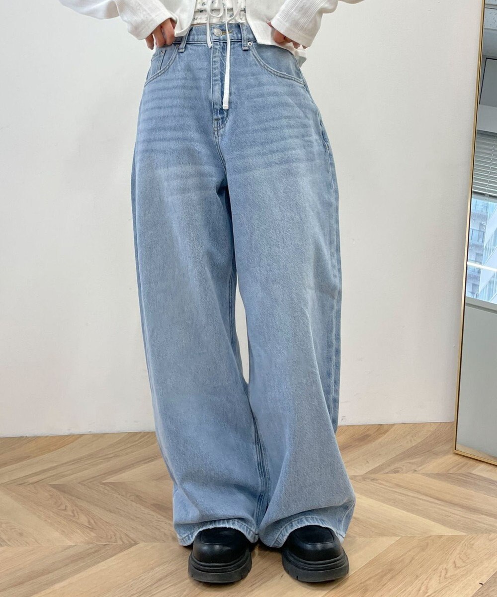 WEGO サマーデニムルーズワイドパンツ 