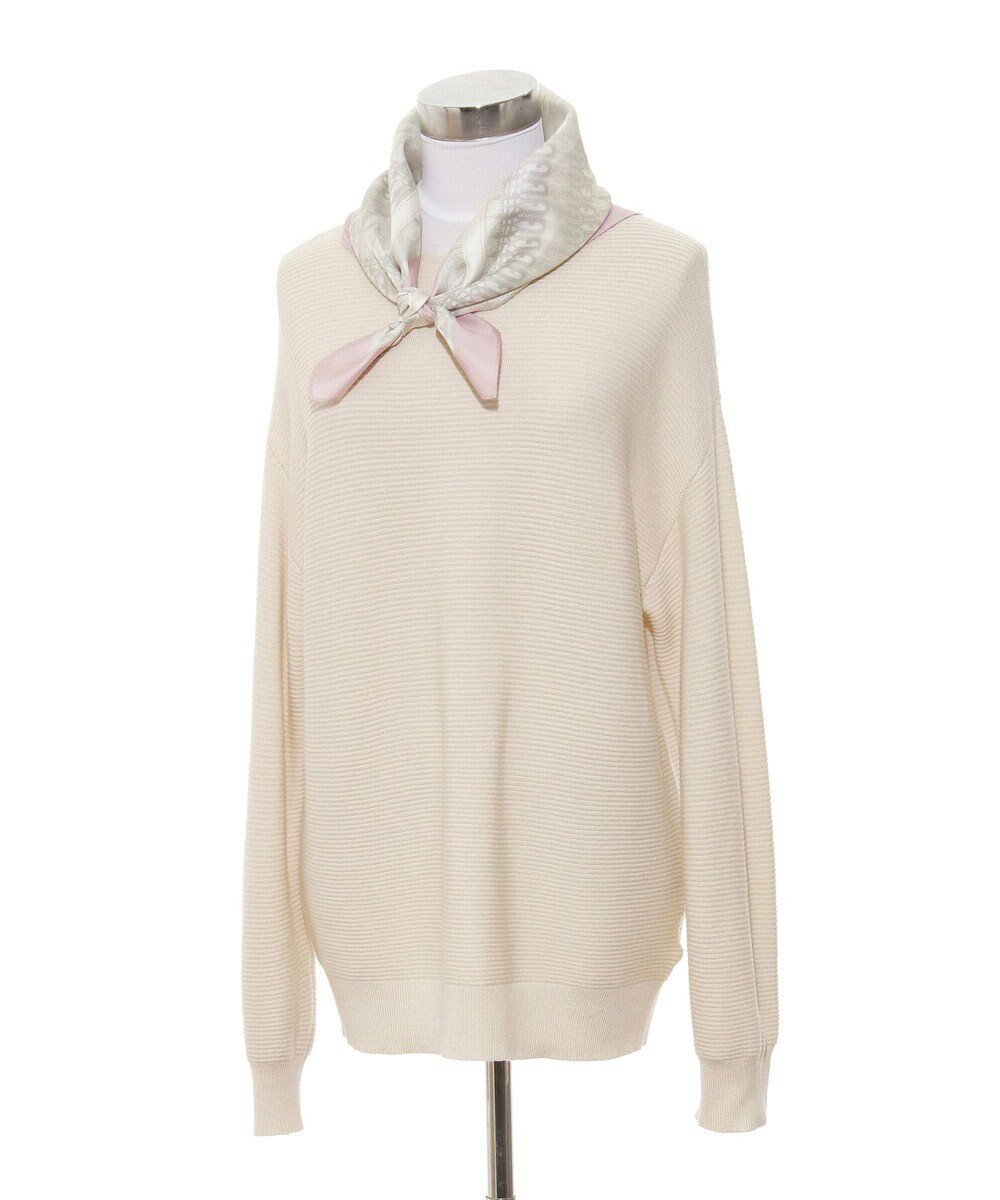 MOONBAT FURLA モノグラム柄シルク100%スカーフ 65×65cm 