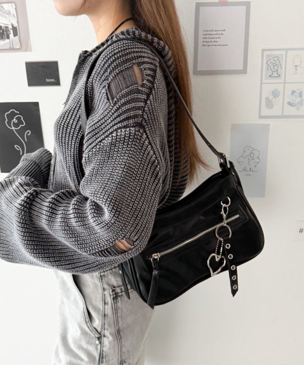 WEGO チャーム付きハトメベルトバッグ 