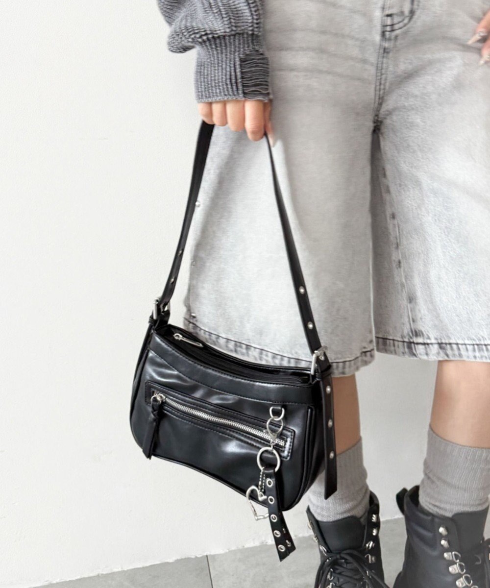 WEGO チャーム付きハトメベルトバッグ 