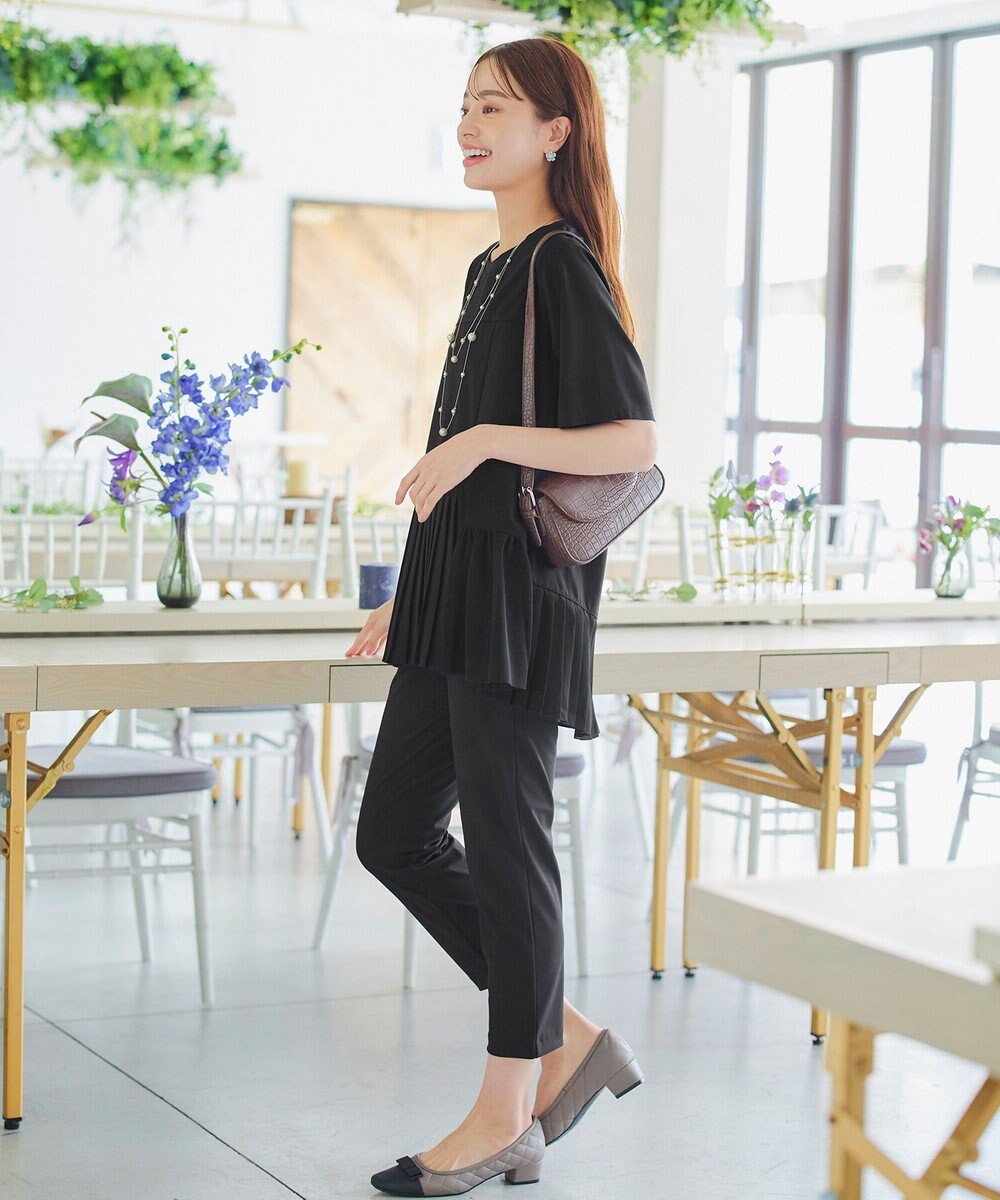 Tiaclasse 【洗える】   メッシュプリーツドッキングプルオーバー 