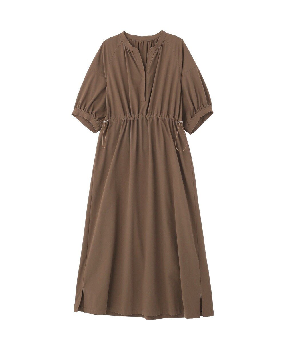 YECCA VECCA <<UVカット>>ドロストギャザー袖ワンピース 