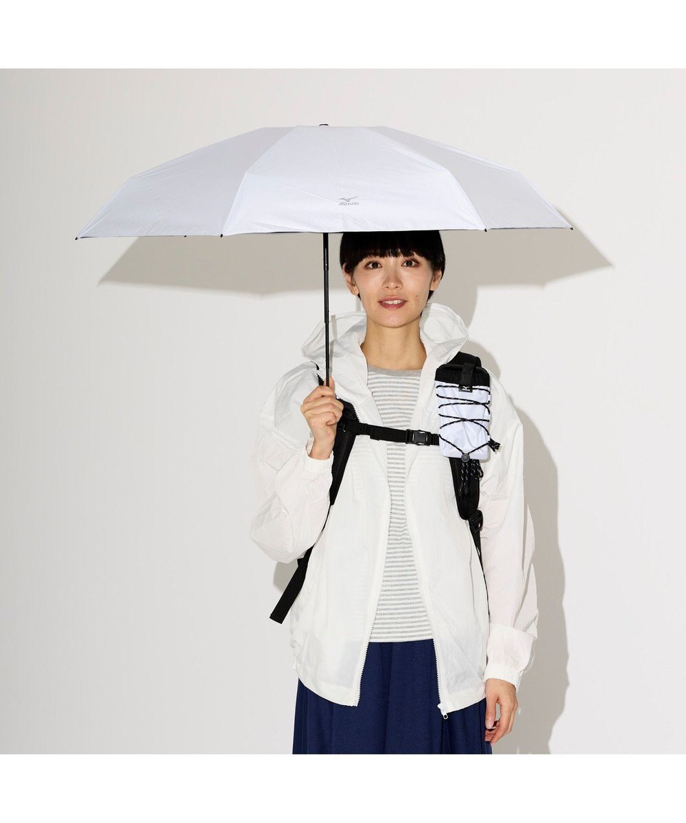 MOONBAT MIZUNO(ミズノ)ハンズフリー 無地 日傘 5段折りたたみ傘 パラソル 晴雨兼用  軽量 一級遮光 遮熱効果 遮光率100% UV遮蔽100% 