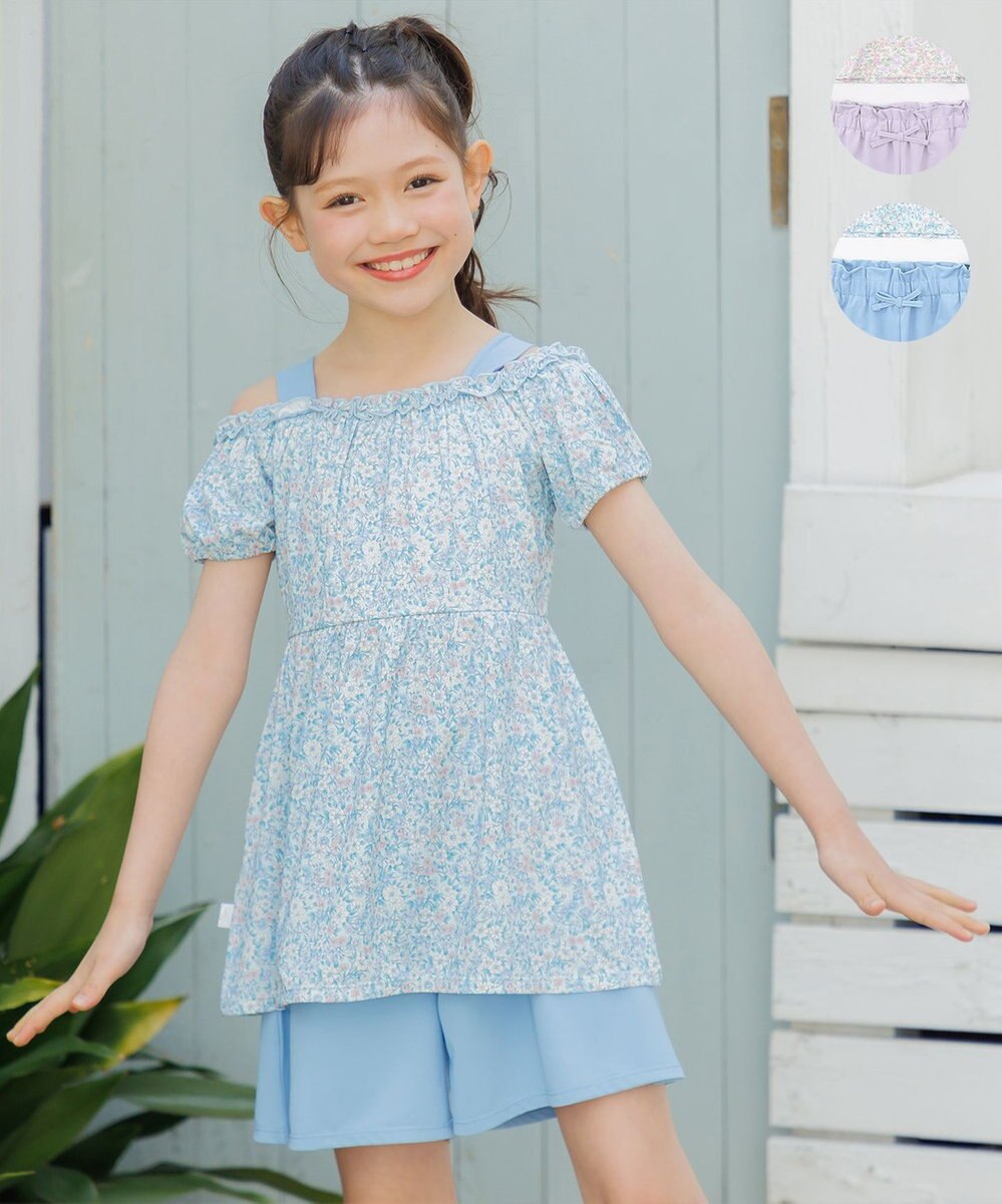 組曲 KIDS 【SS-Lサイズ】 ボタニカルフラワースイムウェア(セパレート) 