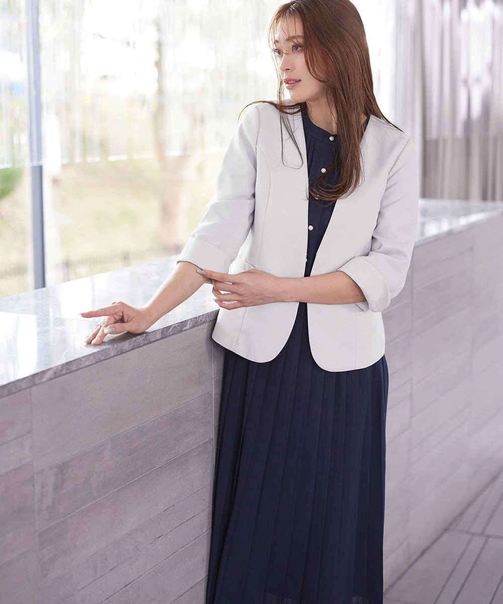 Tiaclasse 【新色追加・洗える】パールボタンプリーツワンピース 