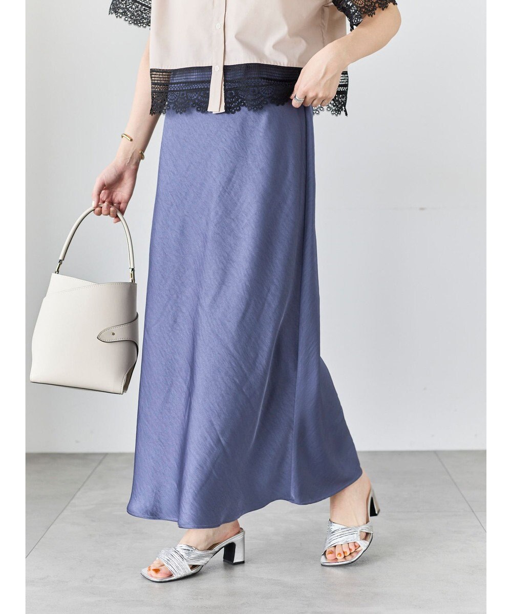 Te chichi バイアスサテンスカート 