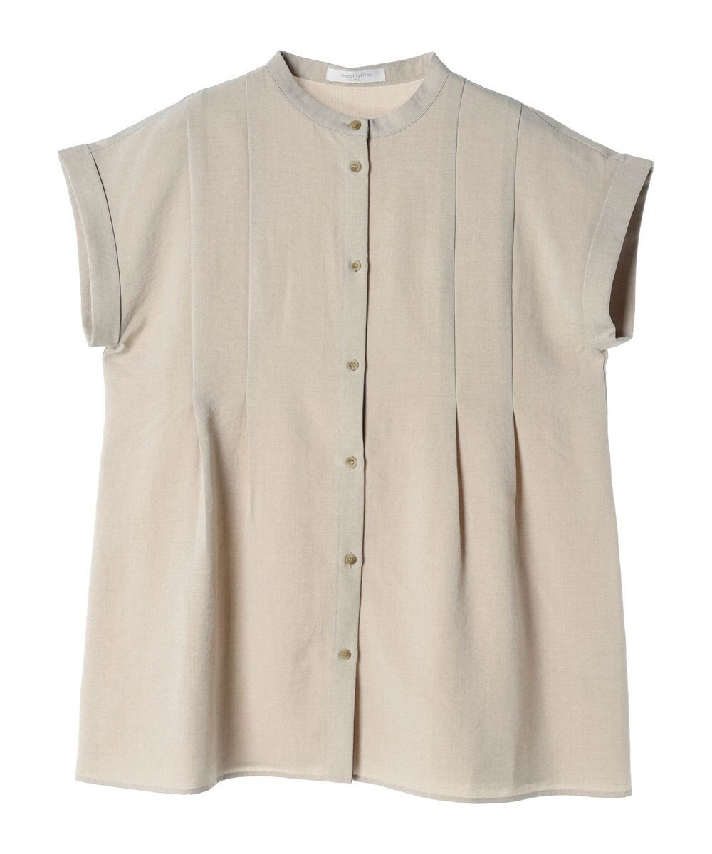 Green Parks フレンチスリーブタックブラウス 