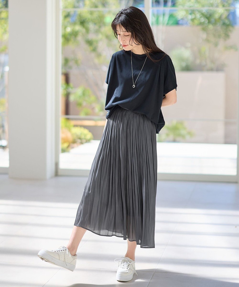 ANY 【洗濯機可/UVケア/接触冷感】フレンチスリーブロゴ・カラーTシャツ 