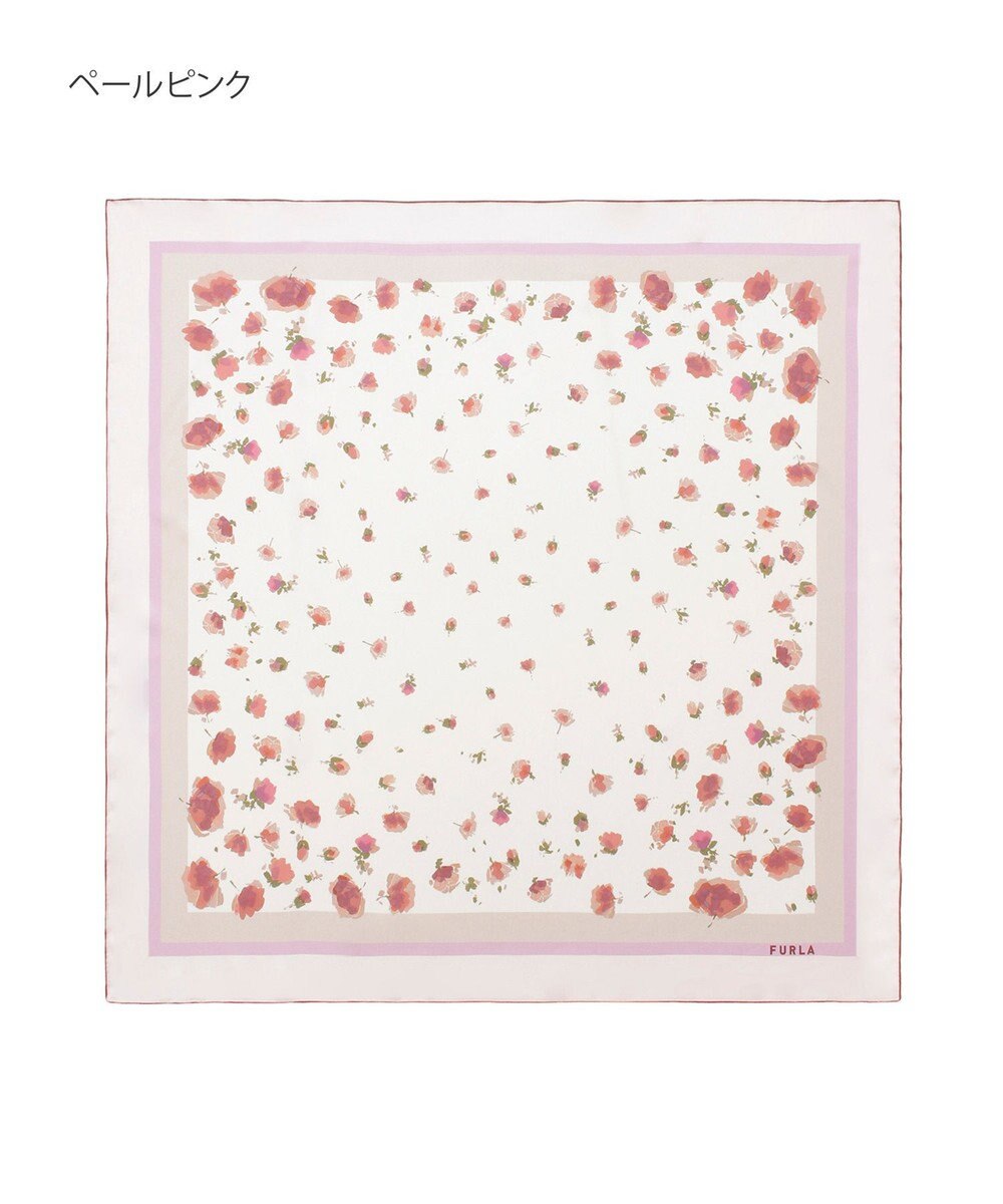 MOONBAT FURLA(フルラ)シルクツイル 水彩フラワー スカーフ 88cm×88cm 