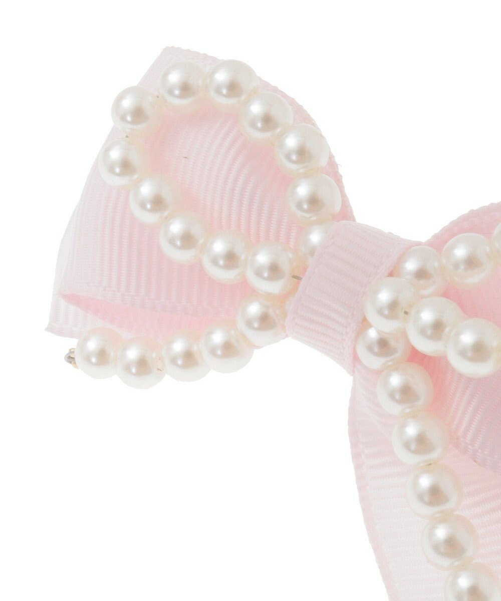Maison de FLEUR ピンクマニアグログランリボンパールクリップ 