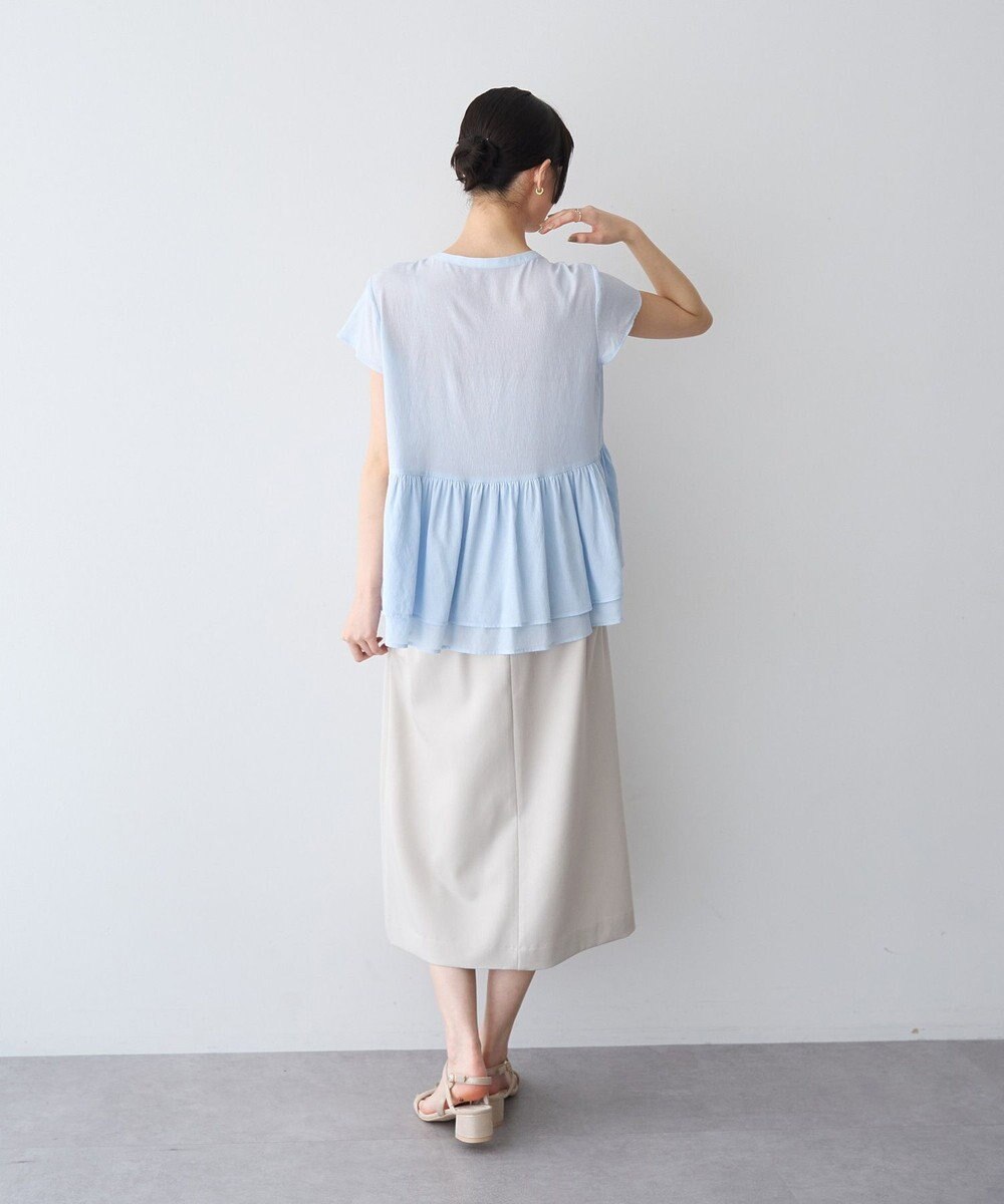 YECCA VECCA ペプラムシアーブラウス 