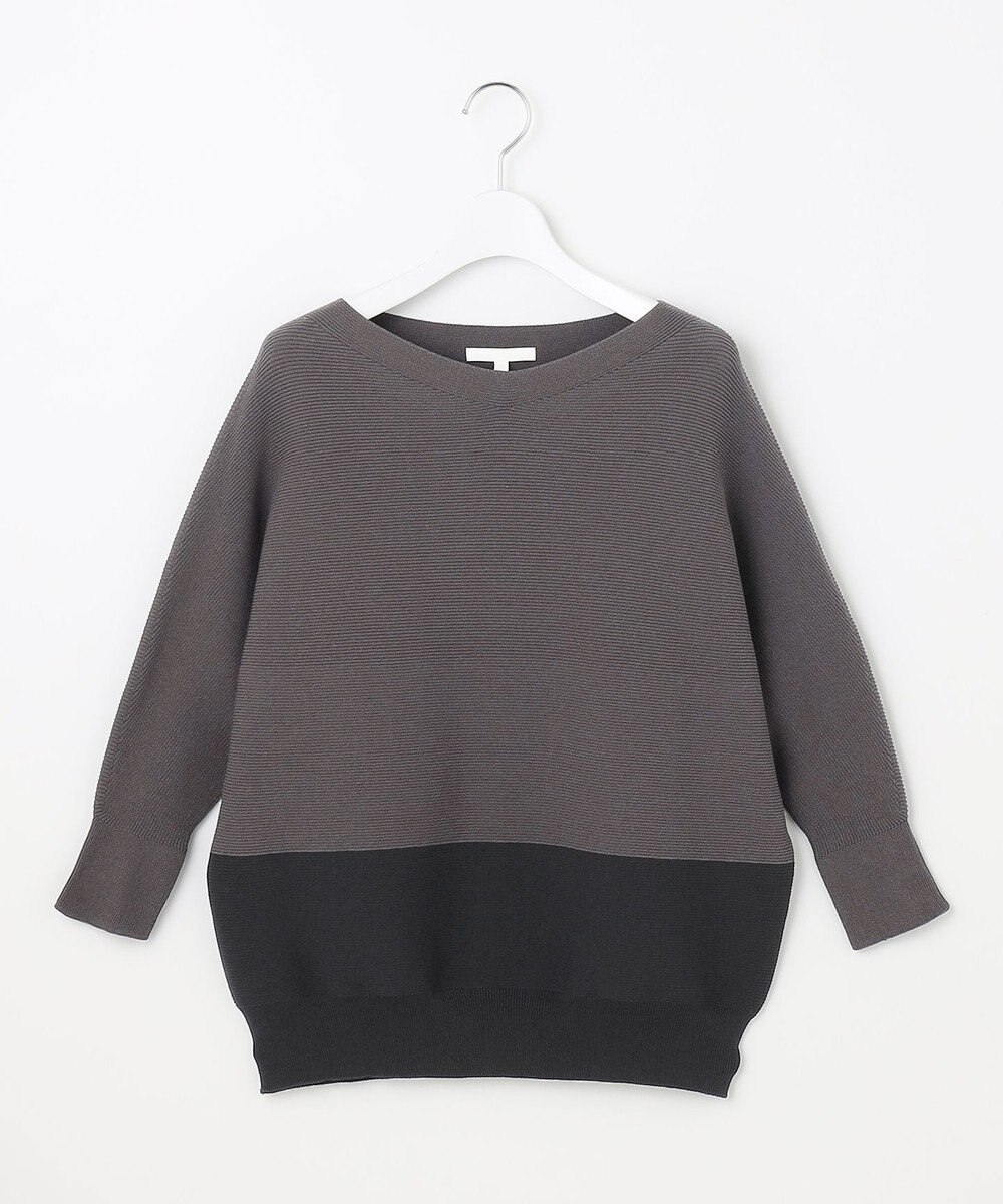 自由区 【WEB限定・洗える】コットンストレッチホールガーメントドルマン ニット 