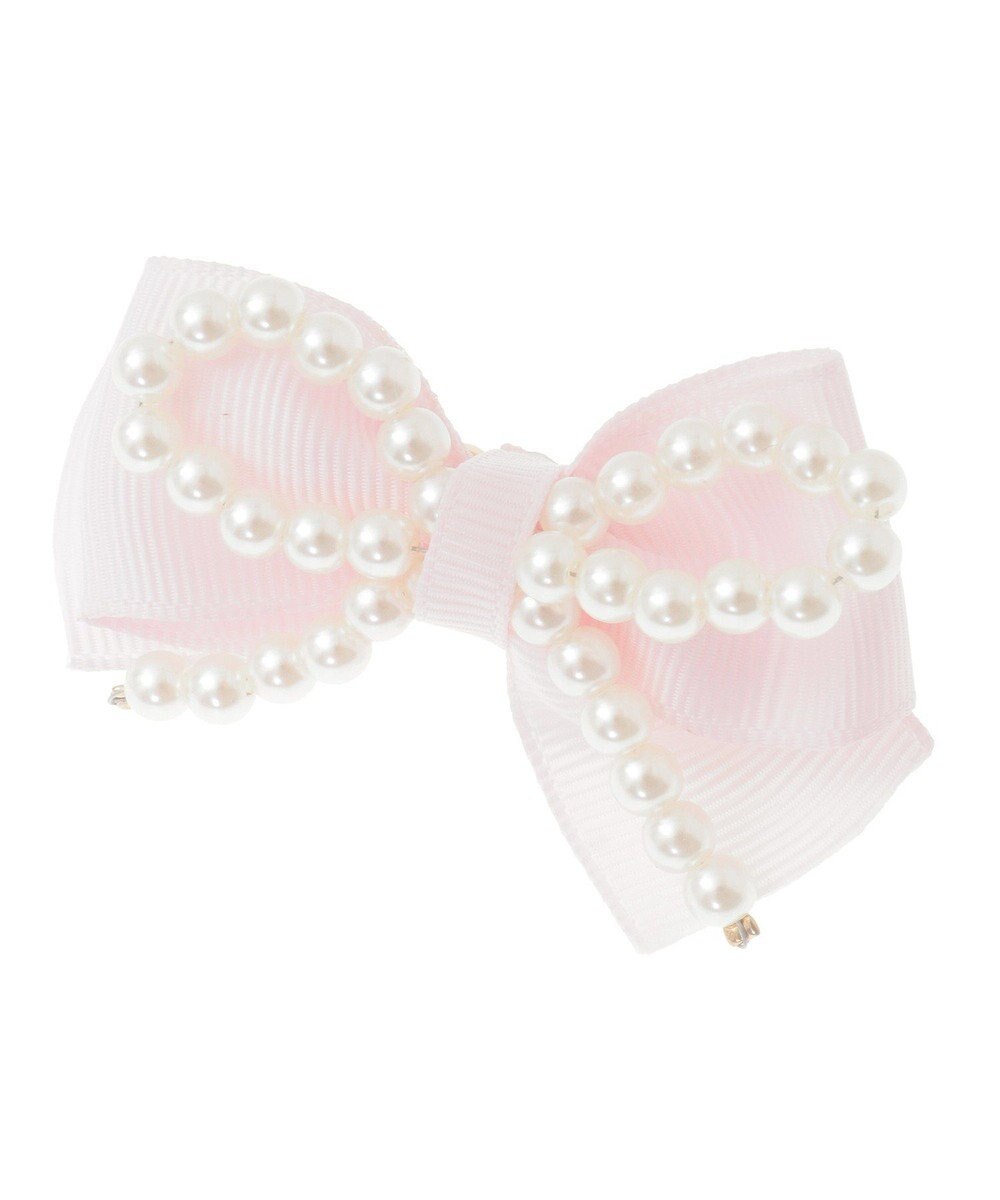 Maison de FLEUR ピンクマニアグログランリボンパールクリップ 