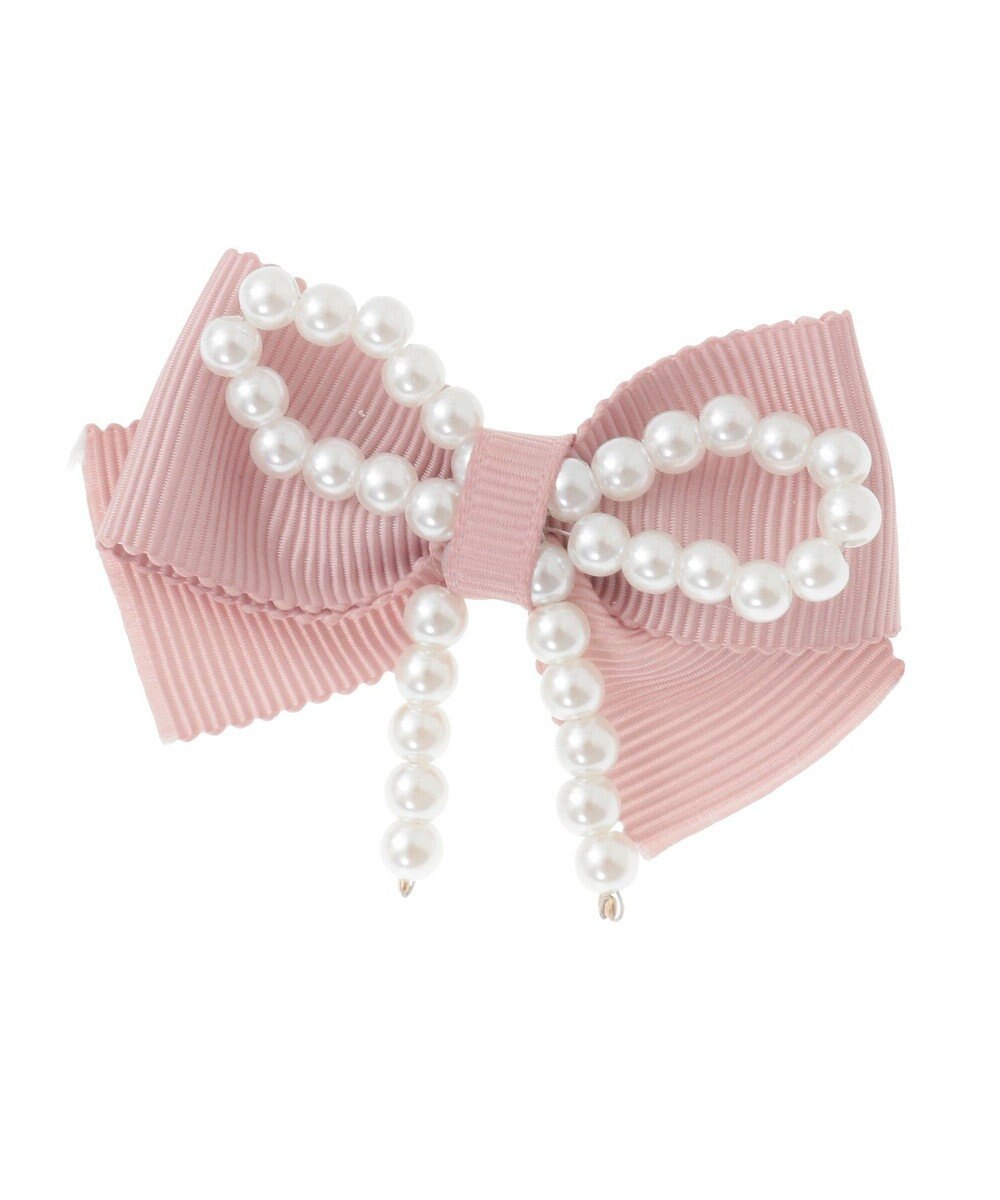 Maison de FLEUR ピンクマニアグログランリボンパールクリップ 