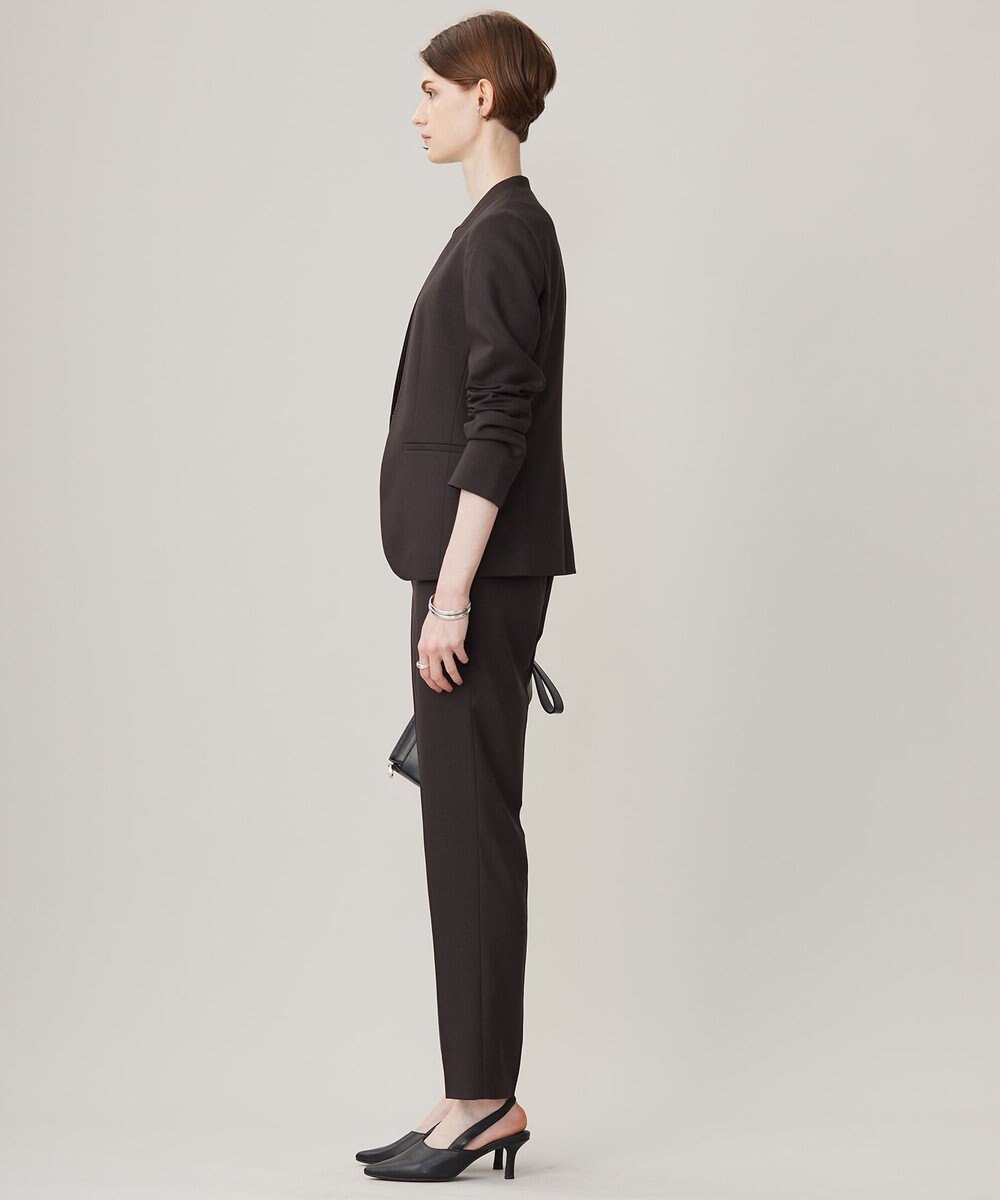 ICB 【洗える】プロヴィスウールツイル ノーカラージャケット 