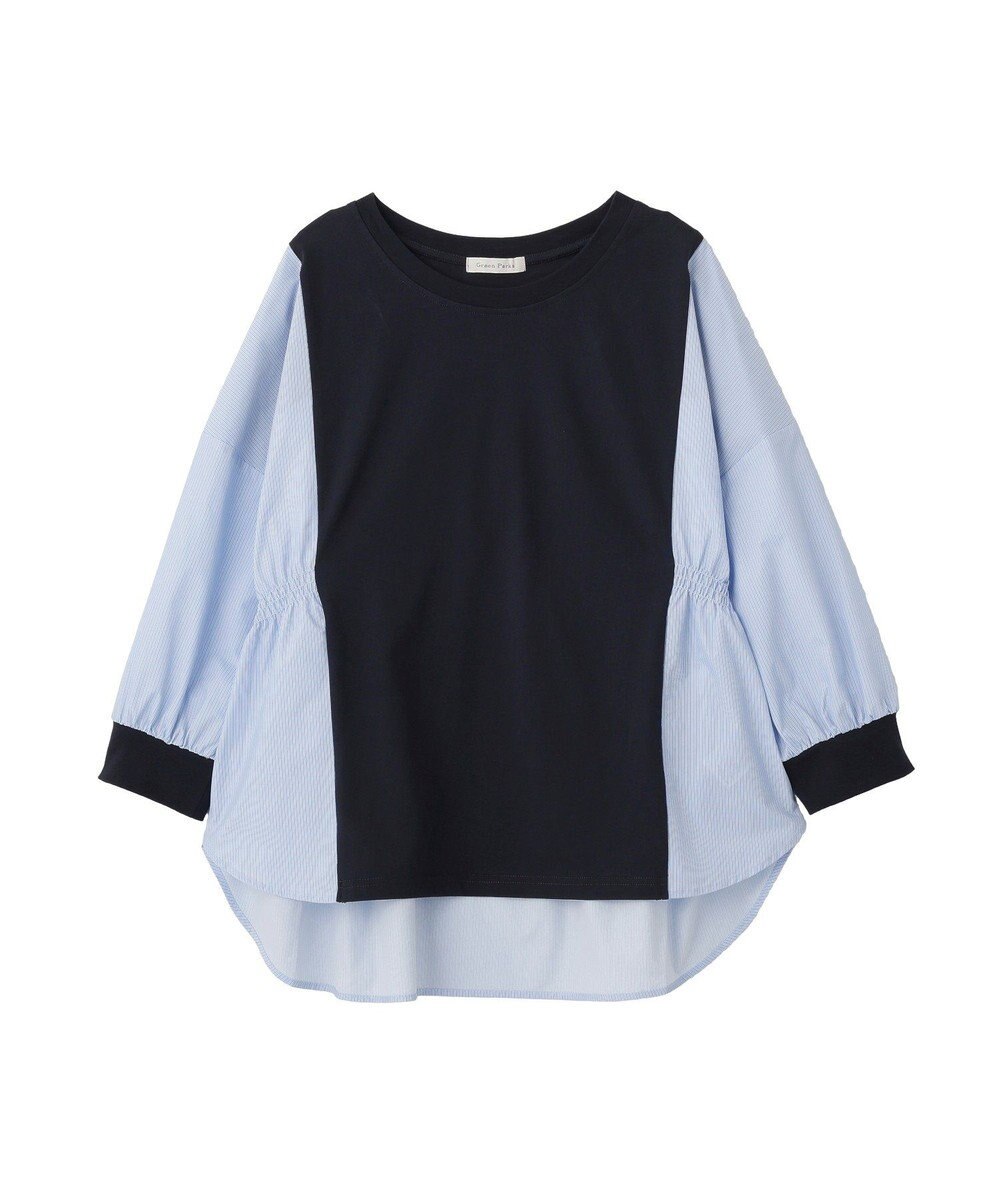 Green Parks ７分袖サイドシャーリングドッキングプルオーバ 