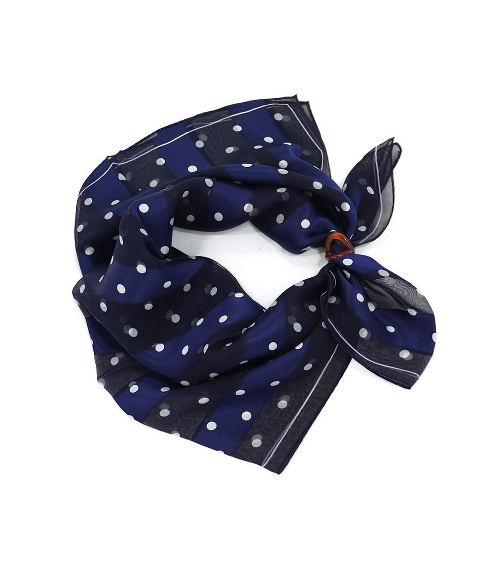 Marca 【Marcaオリジナル】サテンストライプドット 小判 サテンストライプ スカーフ 