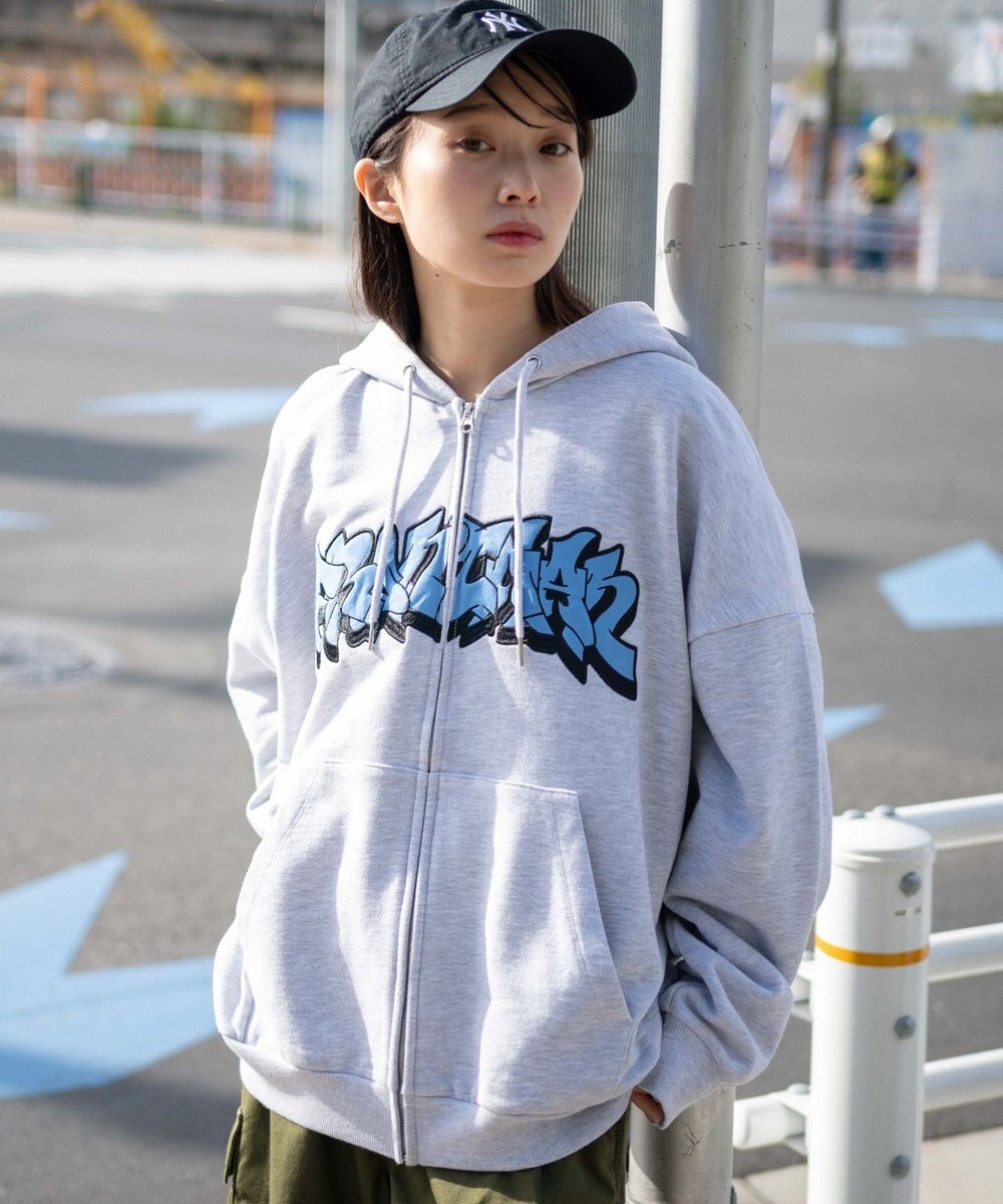 WEGO 【ユニセックス着用ITEM】ワッペンロゴZIPパーカー 